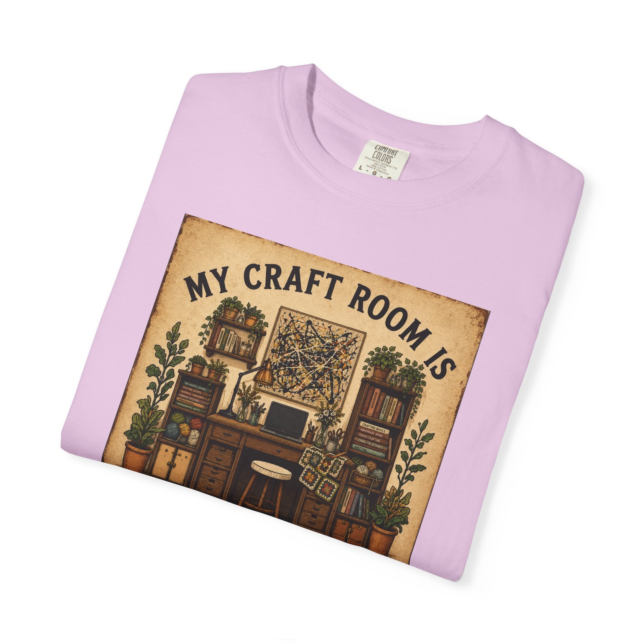 Craft Room T-Shirt — "My Craft Room Is Fully Stocked for Every Personality" Vintage Sewing & DIY Shirt