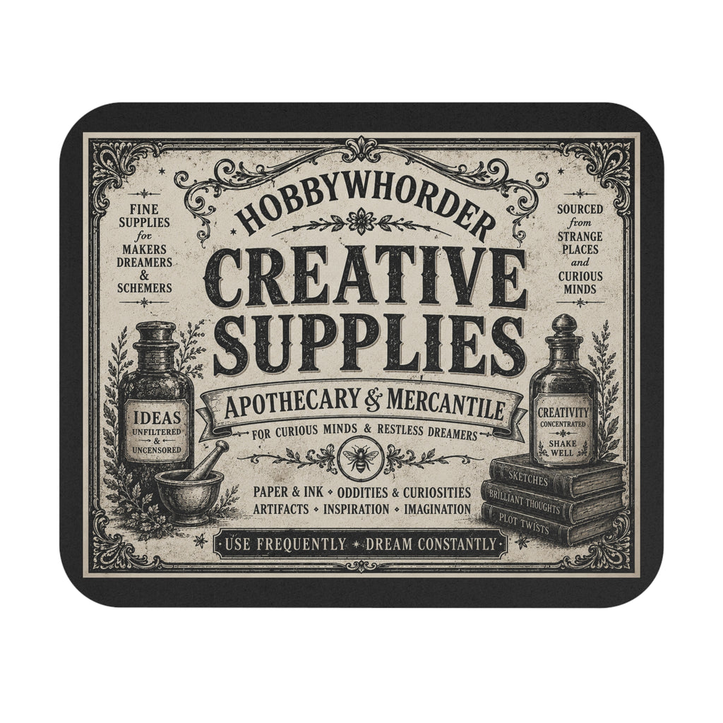Creative Supplies Mouse Pad — Vintage Apothecary Desk Mat