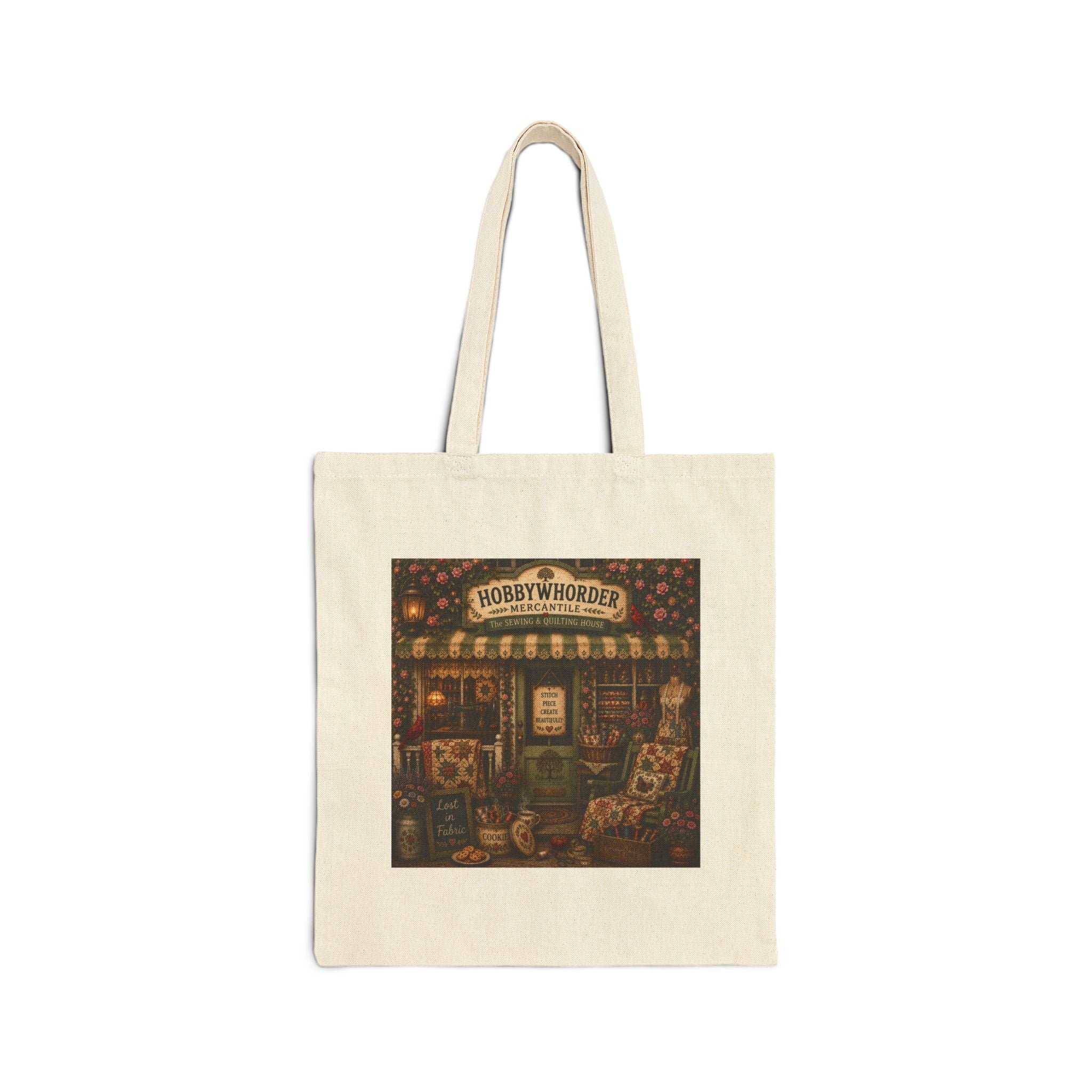 Vintage Bookstore Canvas Tote Bag — Small Retro Book Cover Print