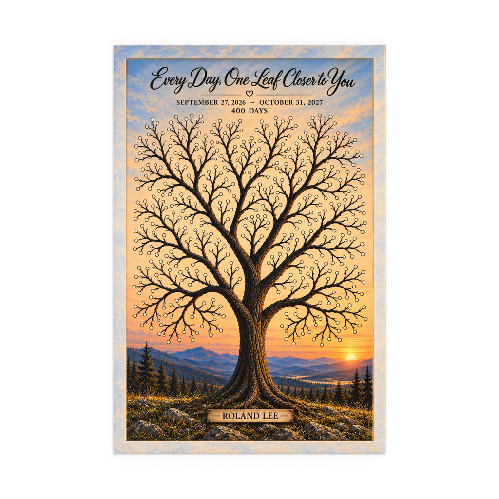 Silk Wall Poster — Family Tree Sunset Memorial Print